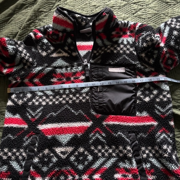 Columbia Women's Fleece Hoodie - Black, Red, White Pattern - Picture 4 of 5